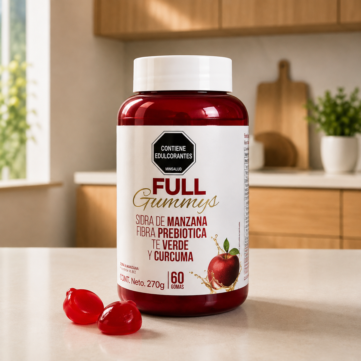 Full Gummys – Gomitas de Manzana y Cúrcuma