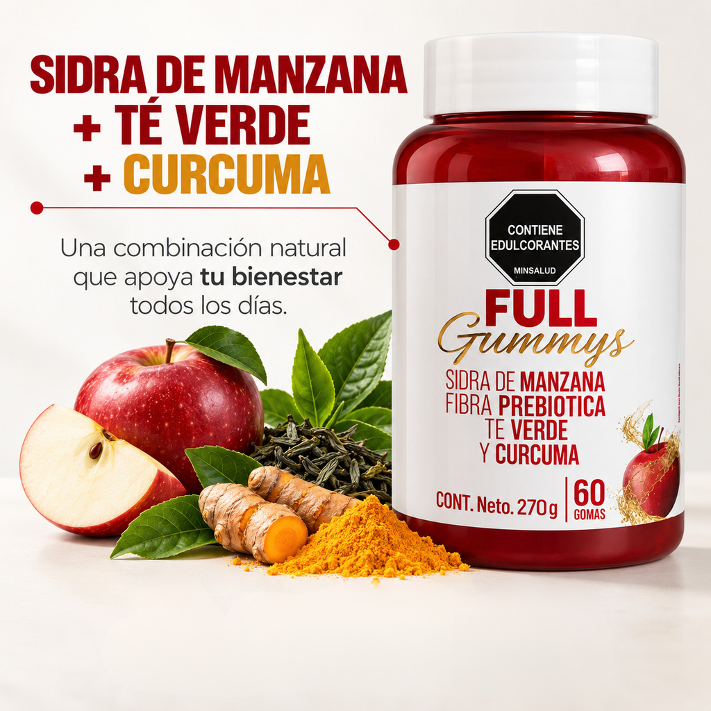 Full Gummys – Gomitas de Manzana y Cúrcuma